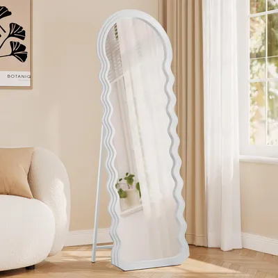 Produktbild von SONGMICS Ganzkörperspiegel, 160 x 50 cm, Standspiegel, wellenförmiges Design