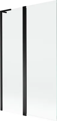 Image de Mexen Mist L Paroi pliante pour baignoire 2 portes 110 x 150 cm, transparent, noir - 8A9L-110-011-70-00