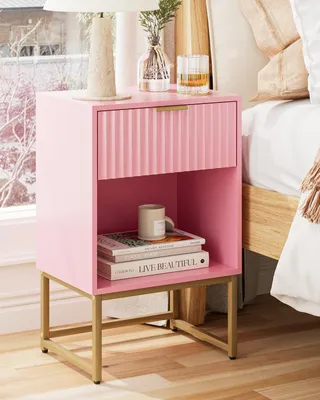 Image de Table de chevet avec tiroir et espace de rangement, 40 cm