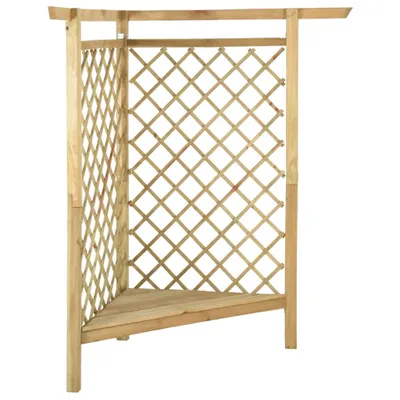 Produktbild von vidaXL Eckpergola mit Bank 166x81x174 cm Kiefernholz Imprägniert