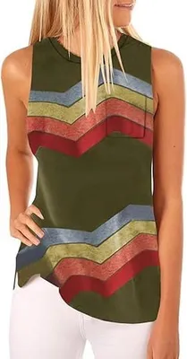 Dailygoods - Damen Tanktop Hoher Kragen - Ärmelloses T-Shirt - Lange Länge - V-Ausschnitt mit Tasche - Sommer Tunika