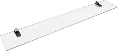 Produktbild von FACKELMANN Glasablage 80 cm / Wandregal für Badaccessoires / Maße (B x T): ca. 80 x 12 cm / Wandablage mit 6 mm Stärke / hochwertiges Glasregal mit Halterungen / Wandregal fürs Bad / Badregal fürs WC