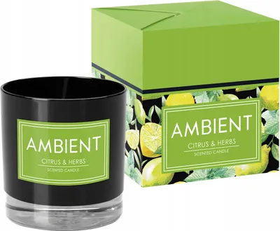 Zdjęcie produktu dla Świeca zapachowa w szkle BISPOL 32H AMBIENT CITRUS - HERBS