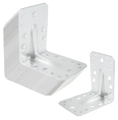 Produktbild von SOTECH Bauwinkel Winkelverbinder 90° mit Sicke 100 x 100 x 80 mm – verzinkt (20 Stück)