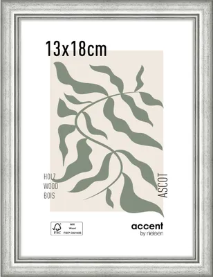 Produktbild von accent by nielsen Holz Bilderrahmen Ascot, 13x18 cm, Silber