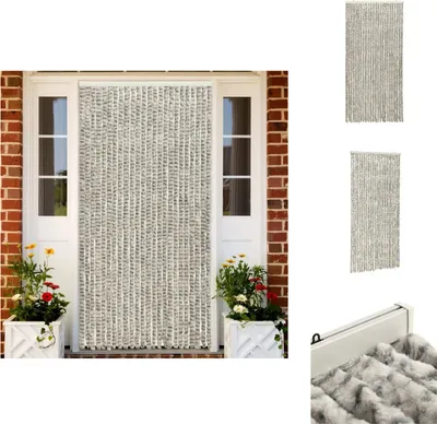 Image de vidaXL Rideau moustiquaire gris clair et gris foncé 100x220 cm chenille - Moustiquaire