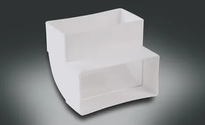 Produktbild von Rotheigner Flachkanal Bogen senkrecht 90° weiß 111 mm x 54 mm