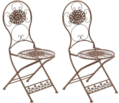 Produktbild von CLP 2er Set Eisen Klappstühle Mani antik braun