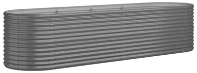 Produktbild von Blumenkasten aus pulverbeschichtetem Stahl – 296 x 80 x 68 cm – grau und robust