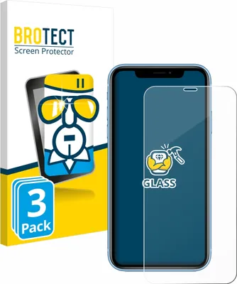 Produktbild von 3x BROTECT Schutzglas für Apple iPhone XR / 11 Displayschutz 9H Glas klar transparent