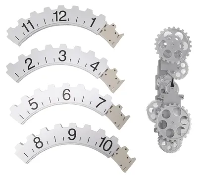 3D Zahnrad-Wanduhr, große bewegliche Zahnraduhr, Silber