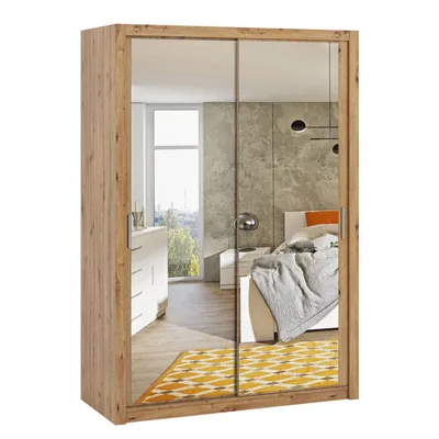 Obrázek produktu pro Šatní skříň 150 cm se zrcadlem CORTLAND 2 - dub artisan