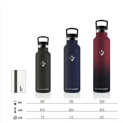 Productafbeelding van Thermosfles, 1 liter, BPA-vrij, dubbelwandige thermosfles, 18/8 roestvrij staal, thermosfles, thermosfles