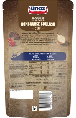 Image de Unox Hongaarse Goulash Soep 570g – Soupe épicée à la viande tendre et aux poivrons