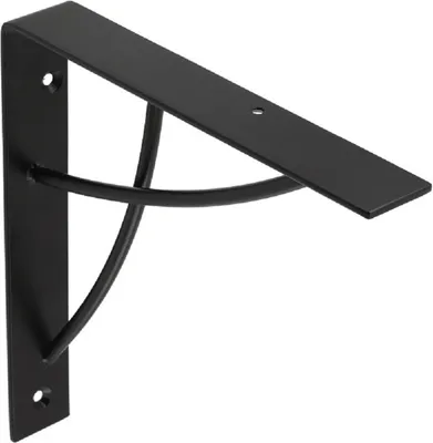 Produktbild von Regalwinkel 180 x180mm Stahl Schwarz matt Garderobenkonsole Regalhalter Mod. Neo