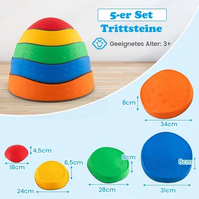 Produktbild von Kinder-Balance-Trittsteine, rutschfest, 80 kg belastbar