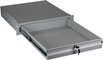 Image de Tiroir pour clavier/documents 19" 3U -- verrouillable, RAL9005