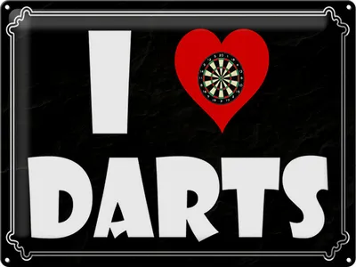 Produktbild von Blechschild i Love Dart, 40 x 30 cm, Blechschilder Spruch Sport Hobby