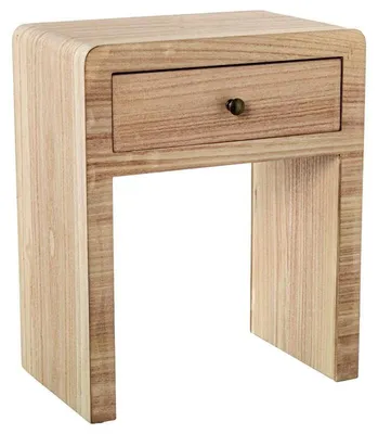 Produktbild von DRW Nachttisch mit 1 Schublade aus Naturholz, 55 x 45 x 28,5 cm