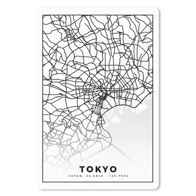 Produktbild von MuchoWow® Mauspad Mousepad Tokio - Stadtplan - Schwarz und weiß - Karte 18x27 cm - Mousepads - Maus Mat - Pad - Mausunterlage
