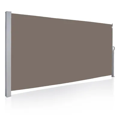 Obrázek produktu pro Yakimz boční markýza výsuvná balkonová antracitová ochrana proti slunci plná kazetová zástěna hnědá 160x300cm