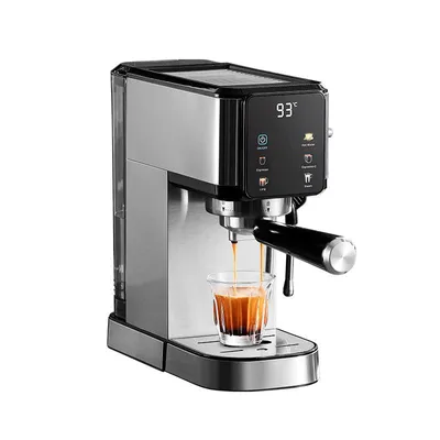 FORSMANO Espressomaschine 20 Bar mit Touchscreen, Milchaufschäumer und Vorbrühfunktion, 1L Wassertank, Dampfdüse, Edelstahl