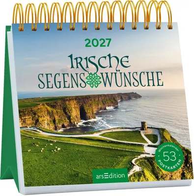 Image de Calendrier de cartes postales avec des vœux de bénédiction irlandais pour 2027