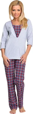 Image de Pyjama d'allaitement pour femme Be Mammy V2R4N381 (Mélange-2, L)