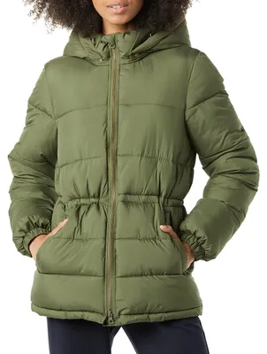 Obrázok produktu pre A. Dámska zimná bunda Essentials, teplá, prešívaná, s kapucňou a nastaviteľným pásom