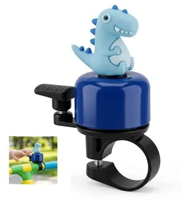 Zdjęcie produktu dla Dzwonek rowerowy dinozaur niebieski głośny dla dzieci prezent