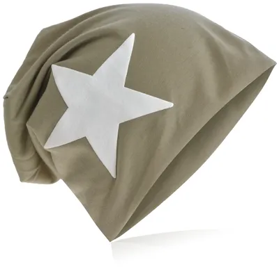 Produktbild von Beanie Muetze Weiss Stern Sand
