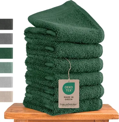 Produktbild von Hausfelder Gästehandtücher Set Premium Handtücher (Dunkelgrün, 6 Gästehandtücher 50x30cm)