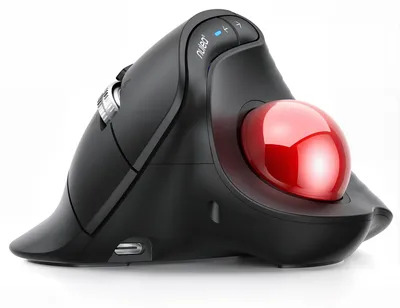 Immagine prodotto di Mouse trackball verticale, ergonomica, wireless, con controllo tramite pollice e click silenziosi