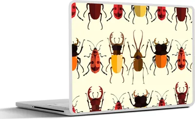 Produktbild von MuchoWow® Laptop Aufkleber Sticker Cover Käfer - Muster - Insekten 25x18 cm - Laptop-Deko