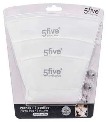 Immagine prodotto di Sacchetto per piping monouso, set di 3 + 2 beccucci per piping