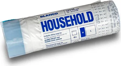 Produktbild von BLANCO Haushaltsmüllbeutel M (12-19 Liter) | mit Zugband | reißfest und wasserdi