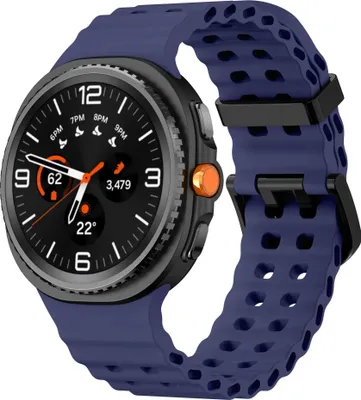 Produktbild von Strap-it Ocean Silikonarmband mit Schnallenverschluss - passend für Samsung Galaxy Watch 8 - 40mm / Galaxy Watch 8 - 44mm / Galaxy Watch 8 Classic (dunkelblau)