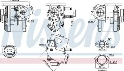 Produktbild von NISSENS 98236 AGR-Ventil für VW Golf V Schrägheck (1K1) Abgasrückführungsventil