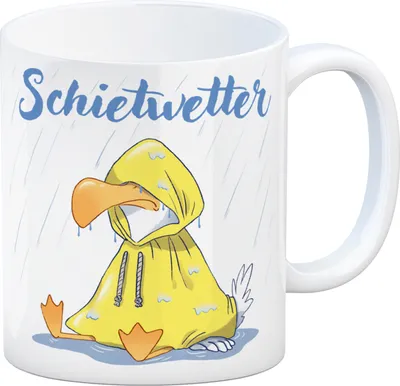 Produktbild von Möwe Kaffeebecher mit Spruch Schietwetter