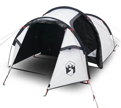 Produktbild von vidaXL Tunnel-Campingzelt 3 Personen Weiß Dunkel Wasserdicht