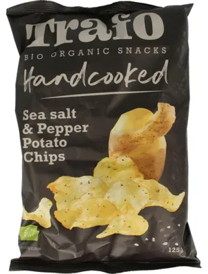 Productafbeelding van Trafo Chips handcooked zeezout & peper (125 gr)
