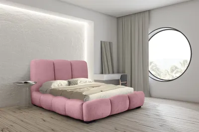 Produktbild von Polsterbett Doppelbett GRACIA 140x200cm in Stoff Allora Rosa