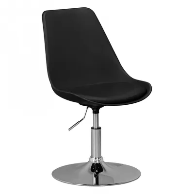 Produktbild von KORSIKA | Drehsessel Esszimmerstuhl Kunstleder-Sitzfläche in Schwarz | Drehstuhl ist höhenverstellbar | Drehhocker mit Rückenlehne | Besucherstuhl mit Schalensitz