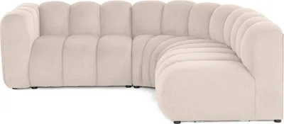 Produktbild von Lisa Design Debbie - modulares Ecksofa rechts 4-Sitzer mit Armlehne aus strukturiertem Stoff , Beige