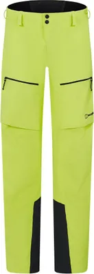 Hellgrüne Berghaus Extrem Vanguard Gtx Hose mit schwarzen Verstärkungen an den Beininnenseiten und Reißverschlusstaschen vorne