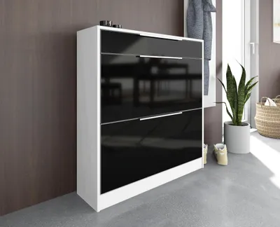 Produktbild von Schuhschrank "Oliva1" Basic, weiß-schwarz