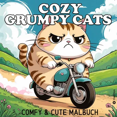 Produktbild von Katzen Malbuch - Cozy Malbuch - Grumpy Cats Malbuch - Malbuch mit Katzen