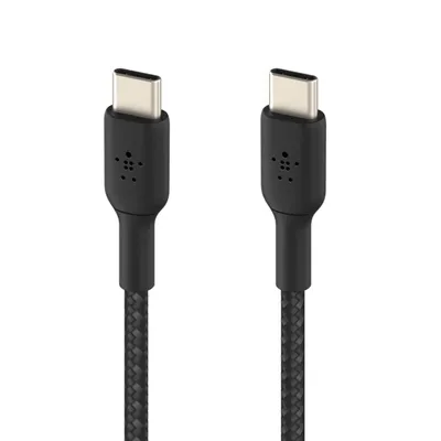 Zdjęcie produktu dla Kabel USB-C / USB-C w oplocie nylonowym, Belkin, 1 m - czarny