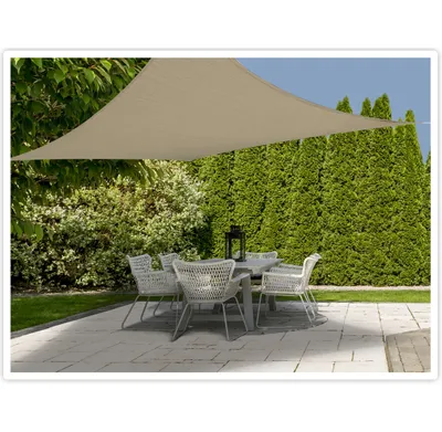 Produktbild von Sonnensegel 5x5m Sonnenschutz viereckig inklusive Befestigungsseilen UV Schutz UPF 50+ Farbe Sand