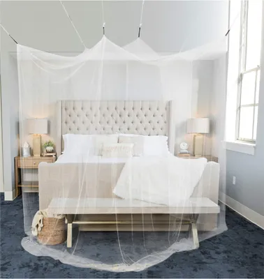 Image de Solidchoice - Moustiquaire pour lit double, 210x210x220 cm - Protège contre les insectes grâce à ses 2 entrées
